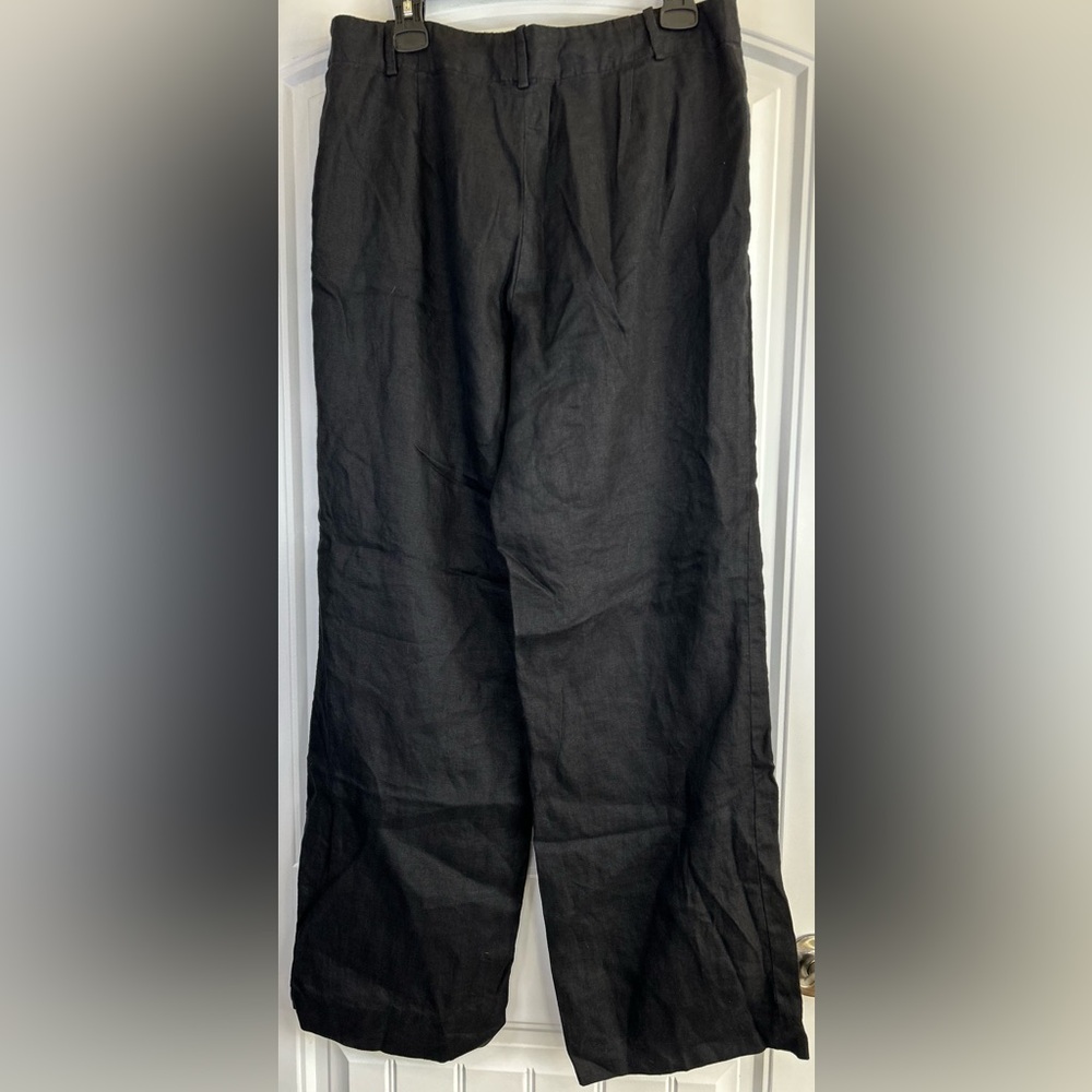 Lauren Ralph Lauren Gray 100% Linen Pants Sanderson Lined Green Label Women’s 12 - Picture 6 of 10